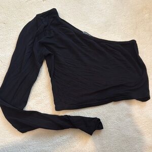 Nasty Gal Black One-Shoulder Crop Top